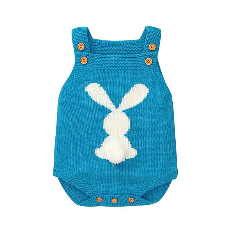     Sky-Blue-Baby-Girl-Boy-Easter-Bunny-Romper-Sleeveless-Knitted-Bodysuit-Jumpsuit-My-1st-Easter-Outfit-Cute-Clothes-A003-Front