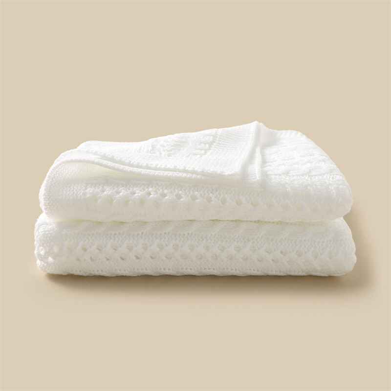 White-Baby-Blanket-Soft-Knit-Swaddle-Receiving-Blankets-Crochet-Cosy-Blanket-Baby-for-Newborn-A066