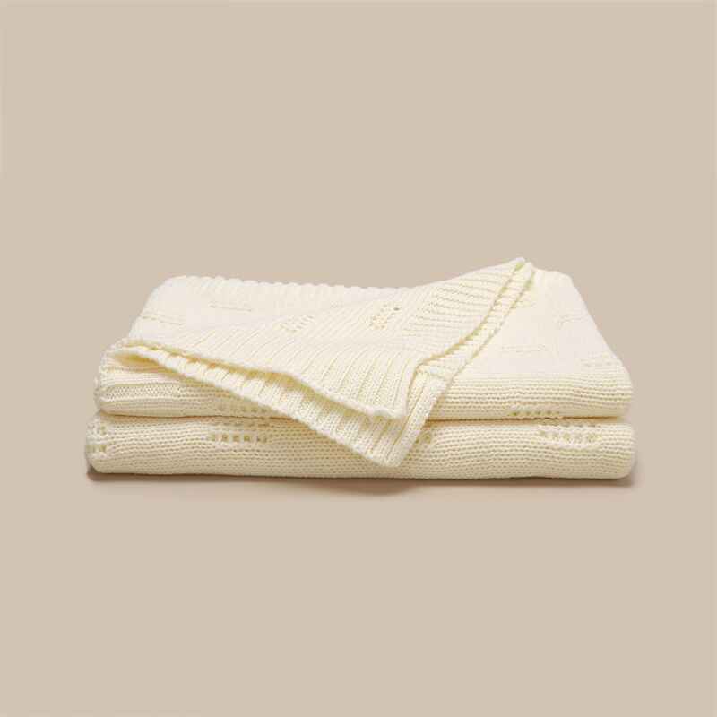 White-Grey-Baby-Blanket-Knit-Toddler-Blankets-for-Boys-and-Girls-A078
