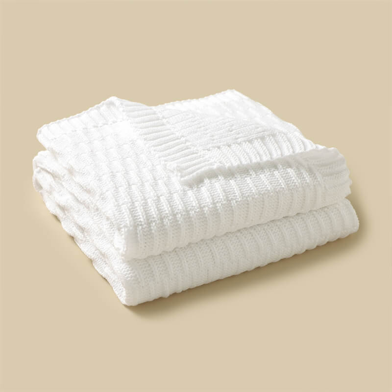 White-Knit-Baby-Swaddling-Blanket-100_-Cotton-Lightweight-Soft-Cozy-Receiving-Swaddle-Crib-Stroller-Quilt-Blanket-A057