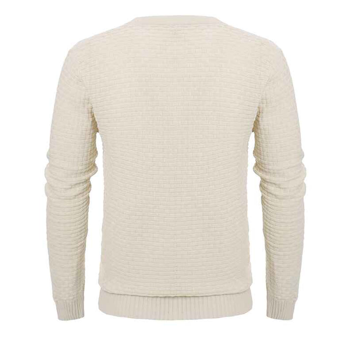     White-Mens-New-Knitted-Sweater-Cardigan-Fashion-Casual-V-neck-Button-Sweater-G105-Back