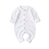    White-Newborn-Knit-Romper-Round-Neck-Jumpsuit-Hollow-Breathable-Bodysuit-for-Baby-Girls-Boys-A021-Front