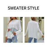 White-Womens-Casual-Crewneck-Sweatshirt-Long-Sleeve-Loose-Side-Split-Pullover-Tops-K601-Detail