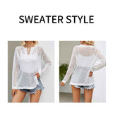 White-Womens-Sweaters-Causal-Long-Sleeve-V-Neck-Lightweight-Corchet-Pullover-Sweater-Tops-k609-Detail