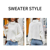 White-Womens-Turtleneck-Long-Sleeve-Cable-Knit-Sweaters-K603-Detail