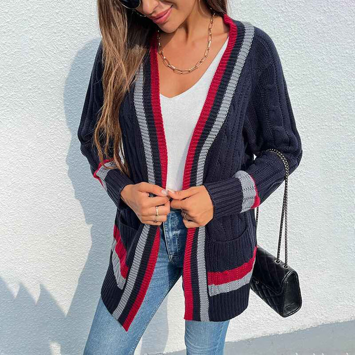 Womens-Striped-Sweater-Cardigan-Casual-Color-Block-Draped-Kimono-Long-Sleeve-Open-Front-Sweater-Coats-K627-Front