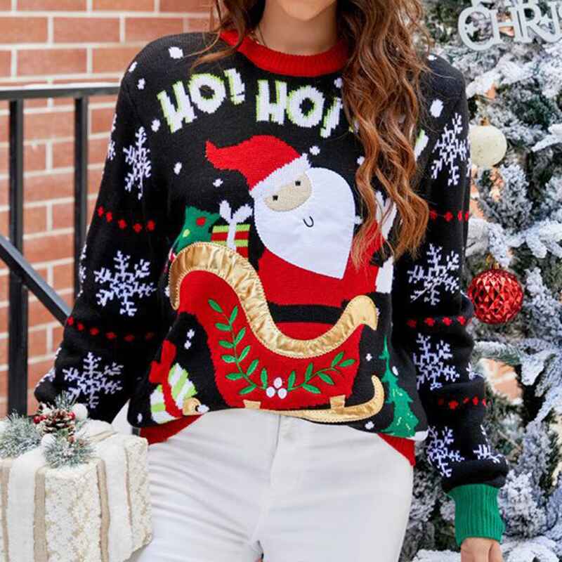 Womens-Ugly-Christmas-Sweater-Funny-Cute-Christmas-Tree-Snowflake-Santa-Xmas-Knitted-Pullover-Jumper-Tops-K615-Front-3