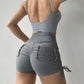 Ruched Drawstring High Waist Active Shorts