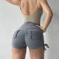 Ruched Drawstring High Waist Active Shorts