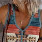 Aztec Geometric Striped Print Tank Top