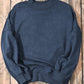Sky Blue Drop Shoulder Crew Neck Pullover Sweatshirt