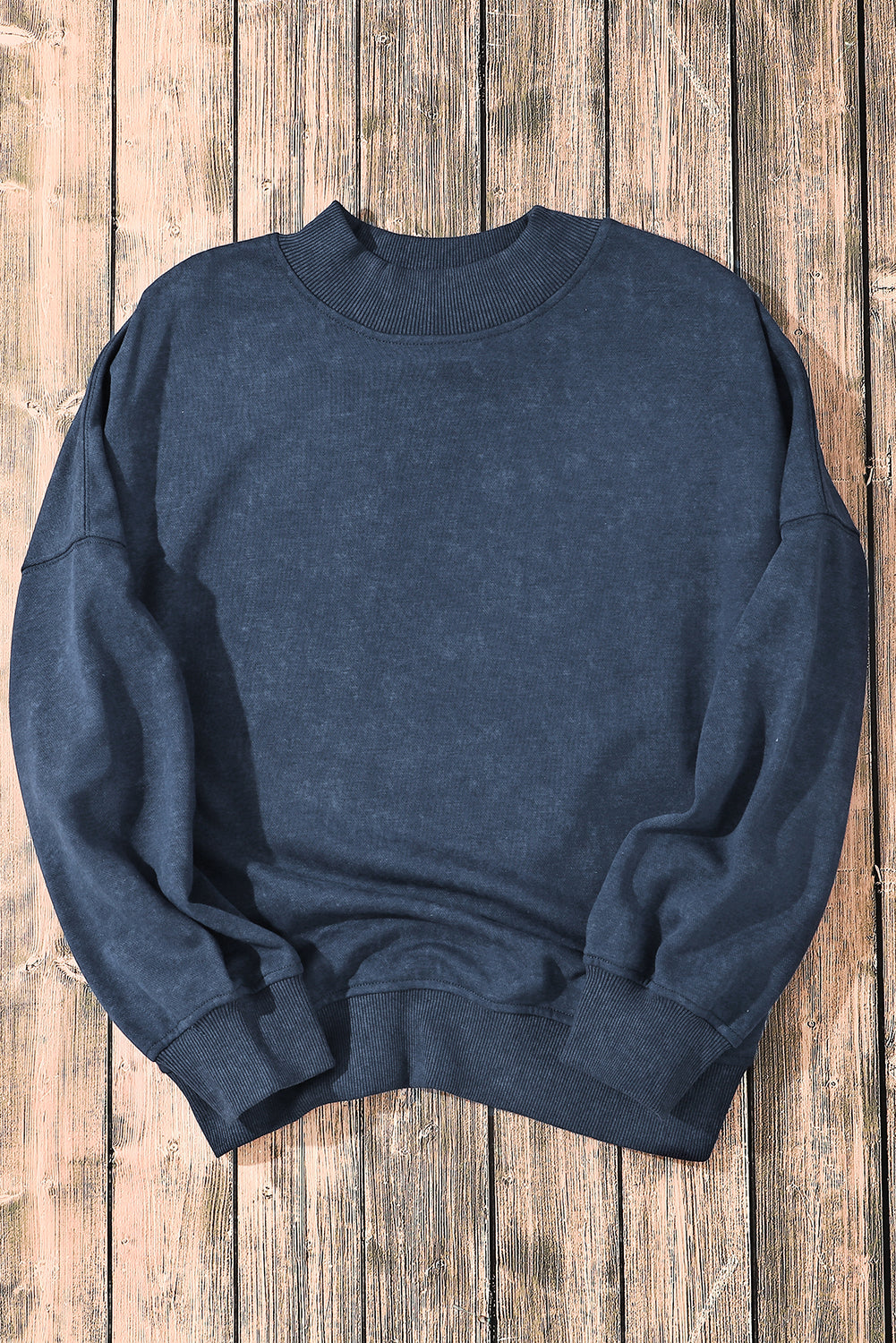 Sky Blue Drop Shoulder Crew Neck Pullover Sweatshirt