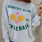 Light Grey COUNTRY CLUB PICKLEBALL Graphic Exposed Stitching Casual Sweatshirt