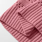 Peach Blossom Pointelle Knit Raglan Sleeve Hooded Sweater