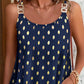 Bronzing Polka Dot Metal Strap Sleeveless Tank Casual Loose Fit Top