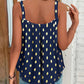 Bronzing Polka Dot Metal Strap Sleeveless Tank Casual Loose Fit Top