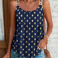 Bronzing Polka Dot Metal Strap Sleeveless Tank Casual Loose Fit Top