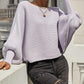 Lantern Batwing Sleeve Oversized Ribbed Knit Sweater