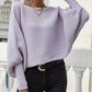 Lantern Batwing Sleeve Oversized Ribbed Knit Sweater