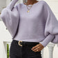 Lantern Batwing Sleeve Oversized Ribbed Knit Sweater