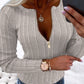 Zipper Design Ribbed Skinny Top
