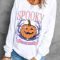 Beige SPOOKY SOCIAL CLUB Halloween Pumpkin Face Graphic Sweatshirt