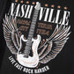 Black Nashville Guitar Print Crew Neck T Shirt Mini Dress