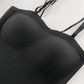 Spaghetti Strap Built in Bra Slim Fit Tank Top Sexy Back Criss Cross Workout Camisole Tops