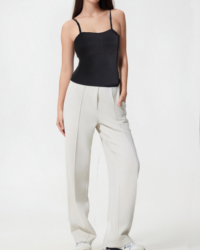 Spaghetti Strap Built in Bra Slim Fit Tank Top Sexy Back Criss Cross Workout Camisole Tops