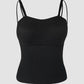 Spaghetti Strap Built in Bra Slim Fit Tank Top Sexy Back Criss Cross Workout Camisole Tops