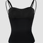 Spaghetti Strap Built in Bra Slim Fit Tank Top Sexy Back Criss Cross Workout Camisole Tops