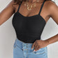 Spaghetti Strap Built in Bra Slim Fit Tank Top Sexy Back Criss Cross Workout Camisole Tops