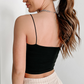 Black Spaghetti Strap Skinny Fit Cropped Tank Top