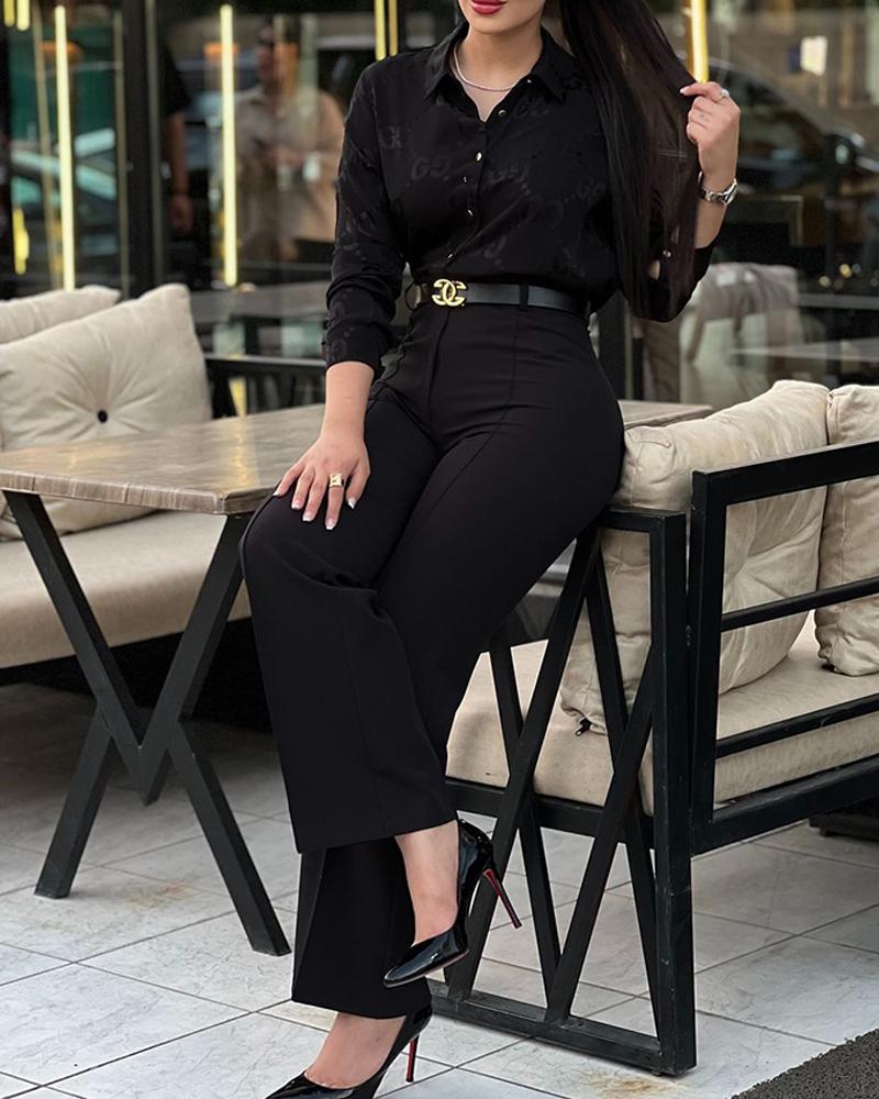 High Waist Straight Leg Work Pants