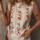 Jet Stream Embroidered Floral Cable Knit Sweater Vest