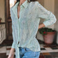 Contrast Sequin Long Sleeve Buttoned Top