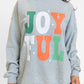 Gray Heat Transfer JOYFUL Christmas Wish Printed Sweatshirt