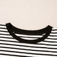 Black Stripe Chest Pocket Patch Round Neck Tank Top