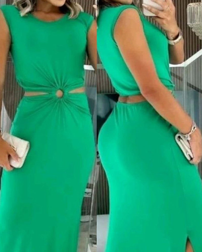 Hollow out Cutout Side Slit Casual Dress