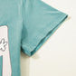 Sea Green MAMA Printed Mineral Wash Crewneck T Shirt