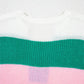 Colorblock V Neck Short Sleeve Sweater