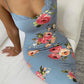 Lace Trim Spaghetti Strap Floral Print Dress