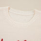 Beige Tinsel Holly Jolly Graphic Classic Sweater