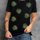 Black Sequin Leopard Clover Graphic Crewneck St Patrick Tee