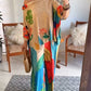 2 Pieces Outfit Tribal Print Cold Shoulder Batwing Sleeve Top and Casual Wide Leg Pants Set