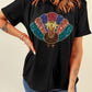 Black Glitter Turkey Graphic Thanksgiving T Shirt