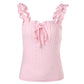 Eyelet Embroidery Frill Hem Tank Top