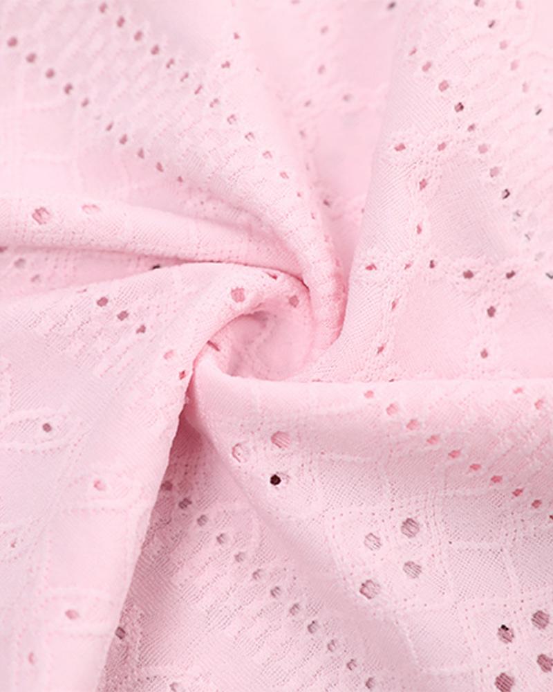 Eyelet Embroidery Frill Hem Tank Top