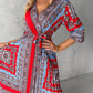 Tribal Print Tied Detail Casual Dress