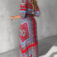 Tribal Print Tied Detail Casual Dress